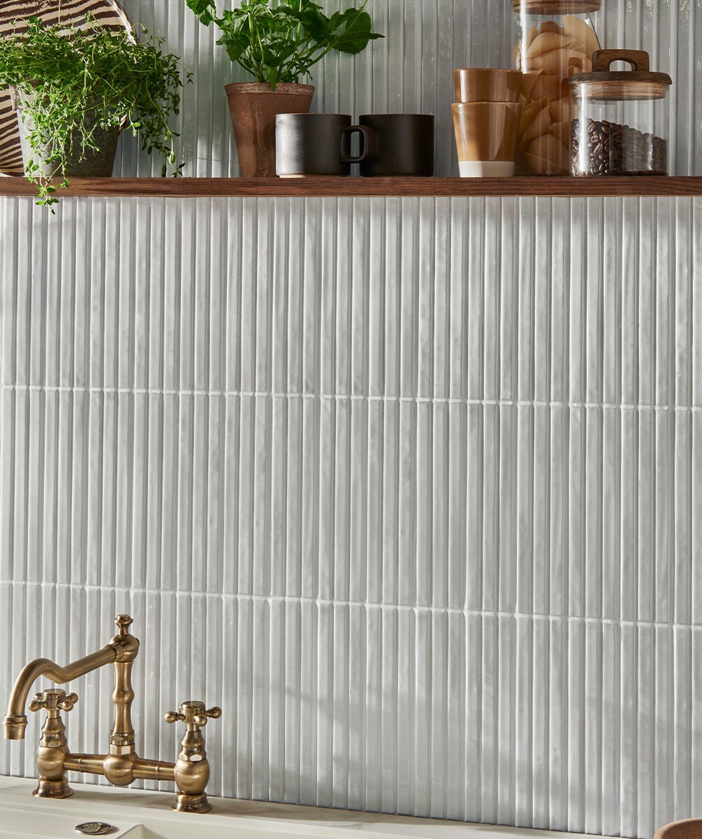 Zellica™ Flute Antique White Tile (6cm x 24cm) | Topps Tiles