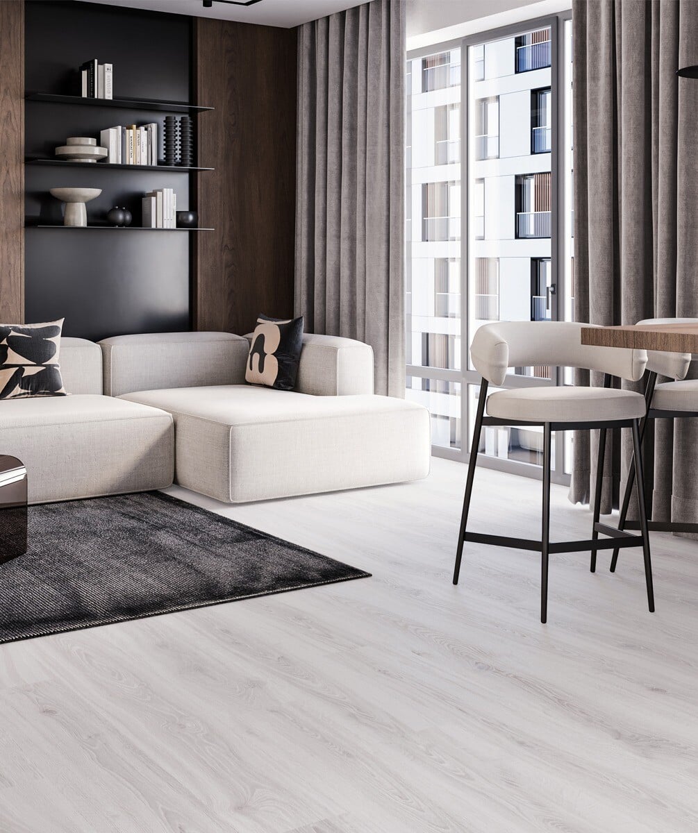 White Oak SPC Flooring In The Living Room