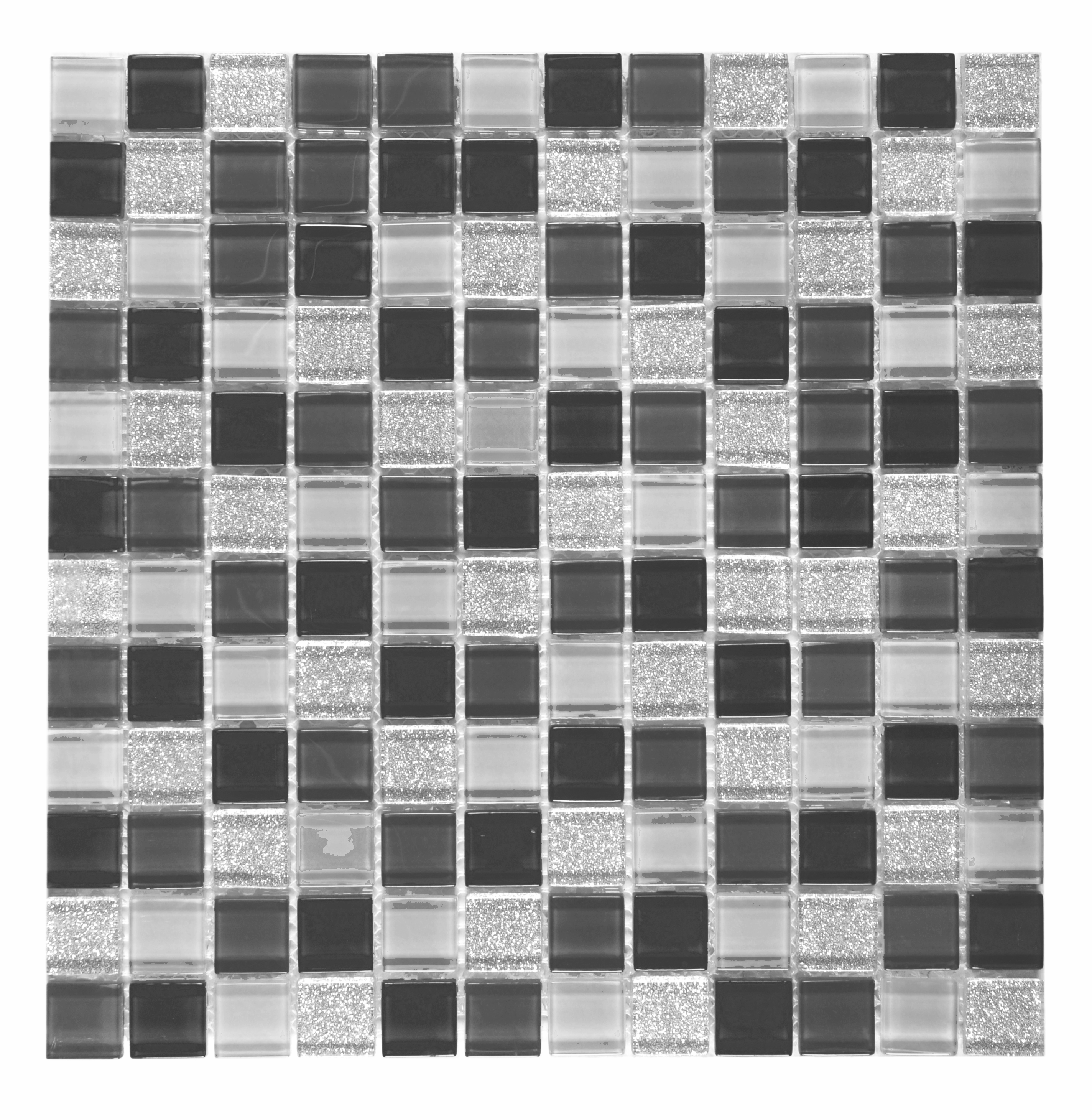 Black Glitter Glass Mix Mosaic Tile Topps Tiles