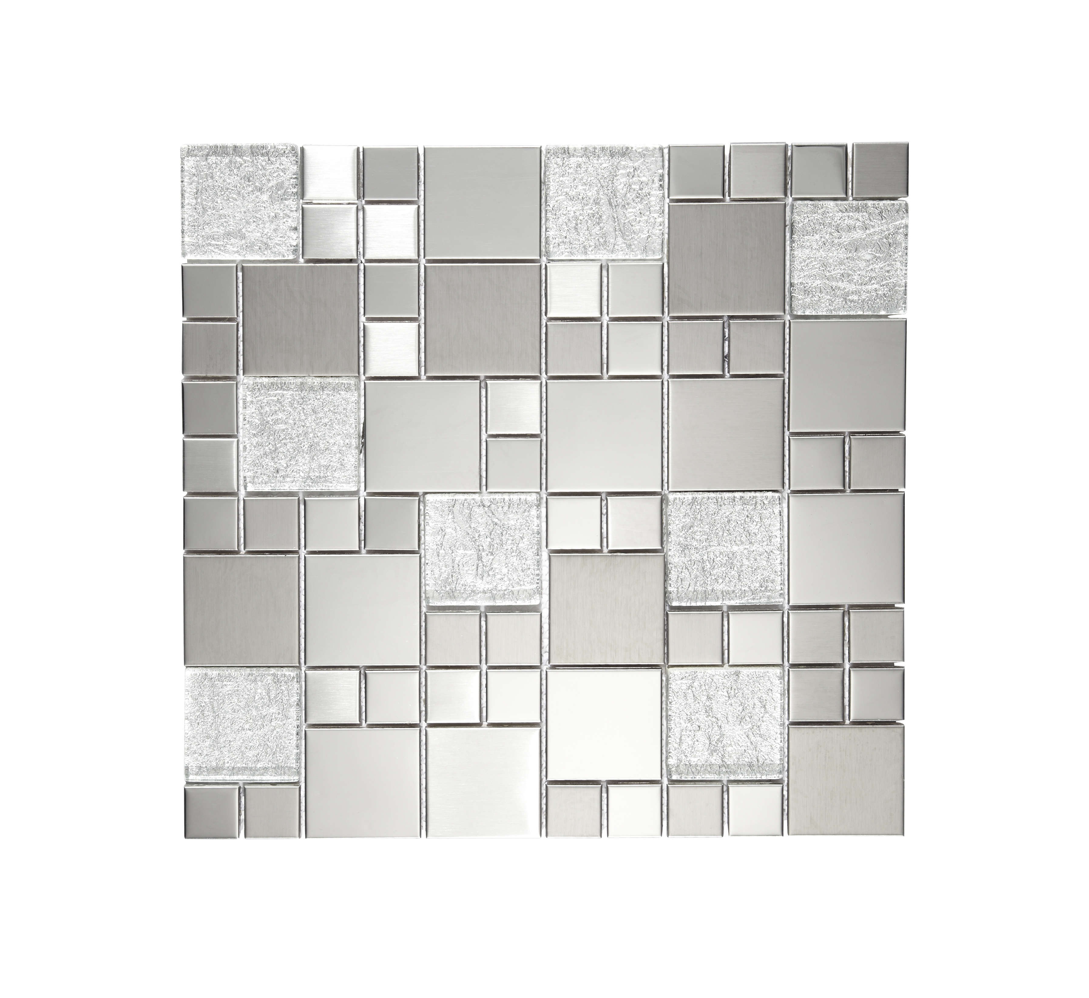 Metallic Random Silver Mix Mosaic Tile