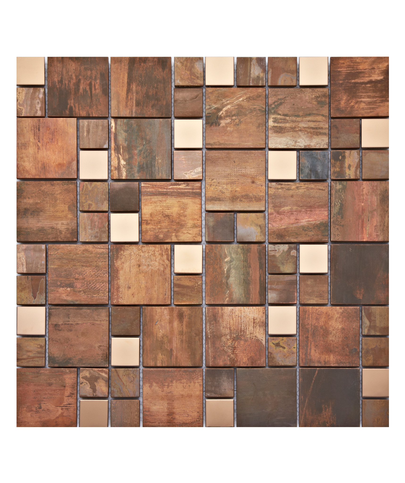 Copper Fusion Modular Mix Mosaic Tile Topps Tiles