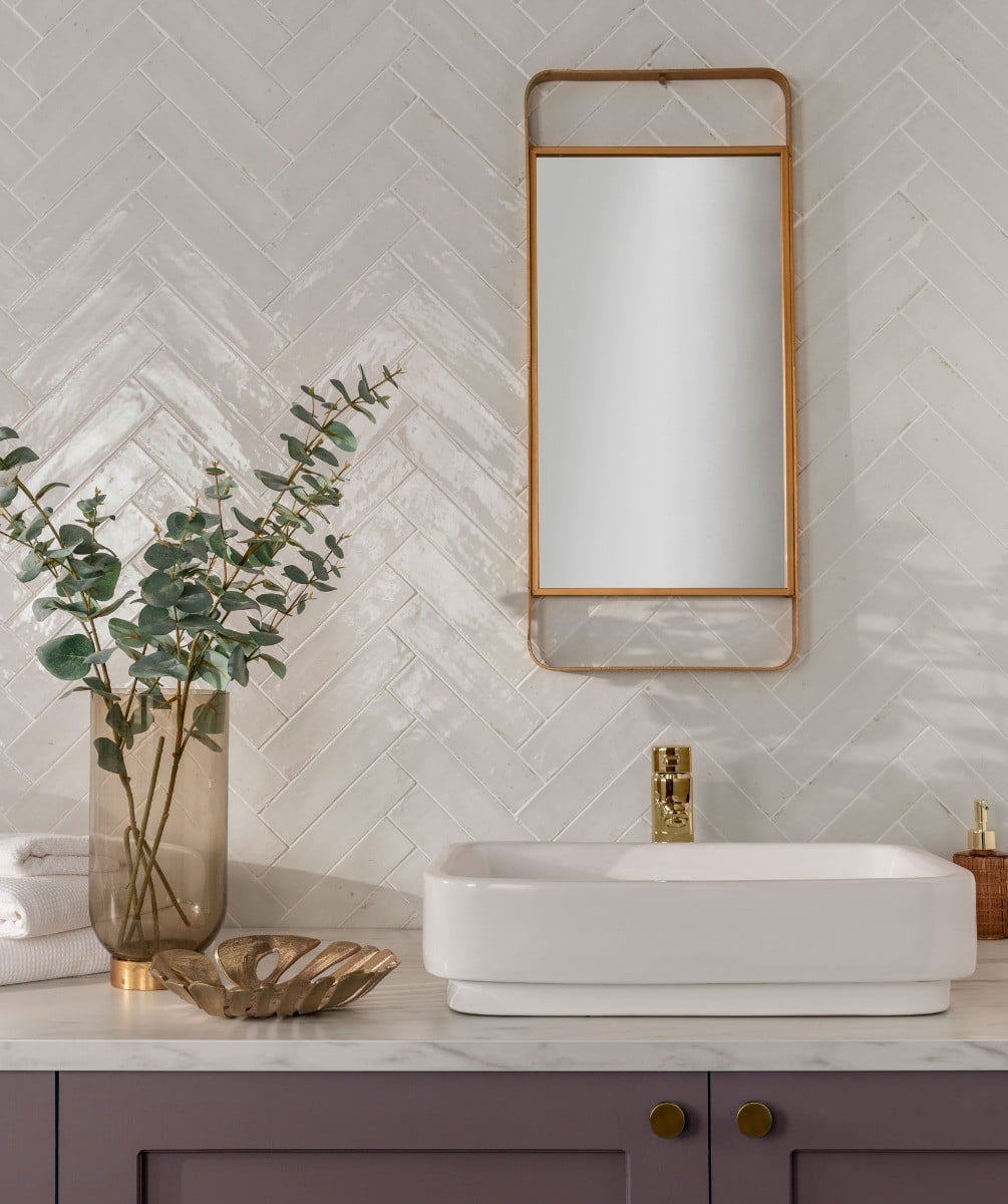 Zellica Antique White Tile (6cm x 24cm) | Topps Tiles