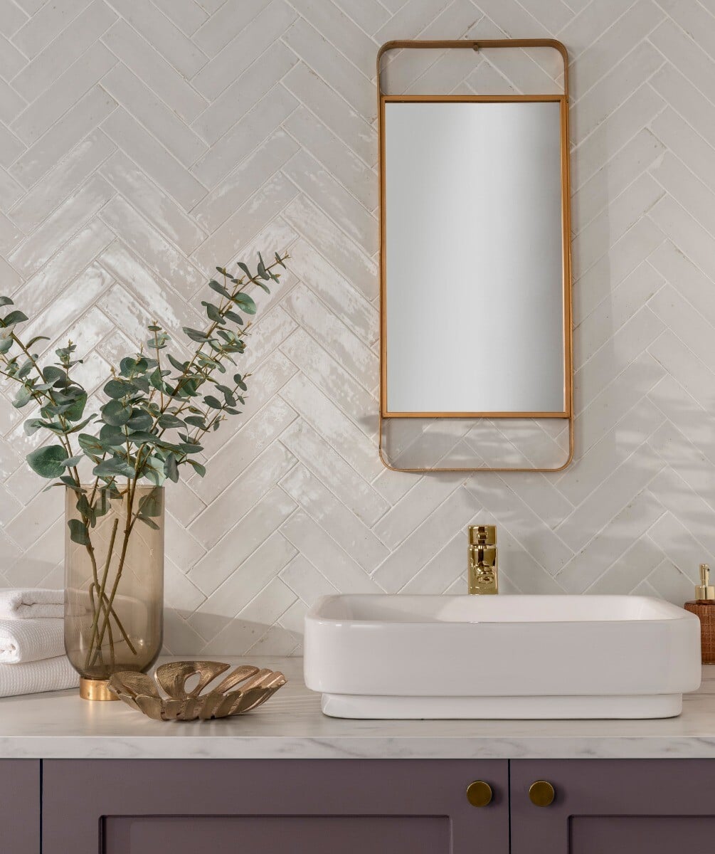 Zellica Antique White Tile (6cm x 24cm) | Topps Tiles